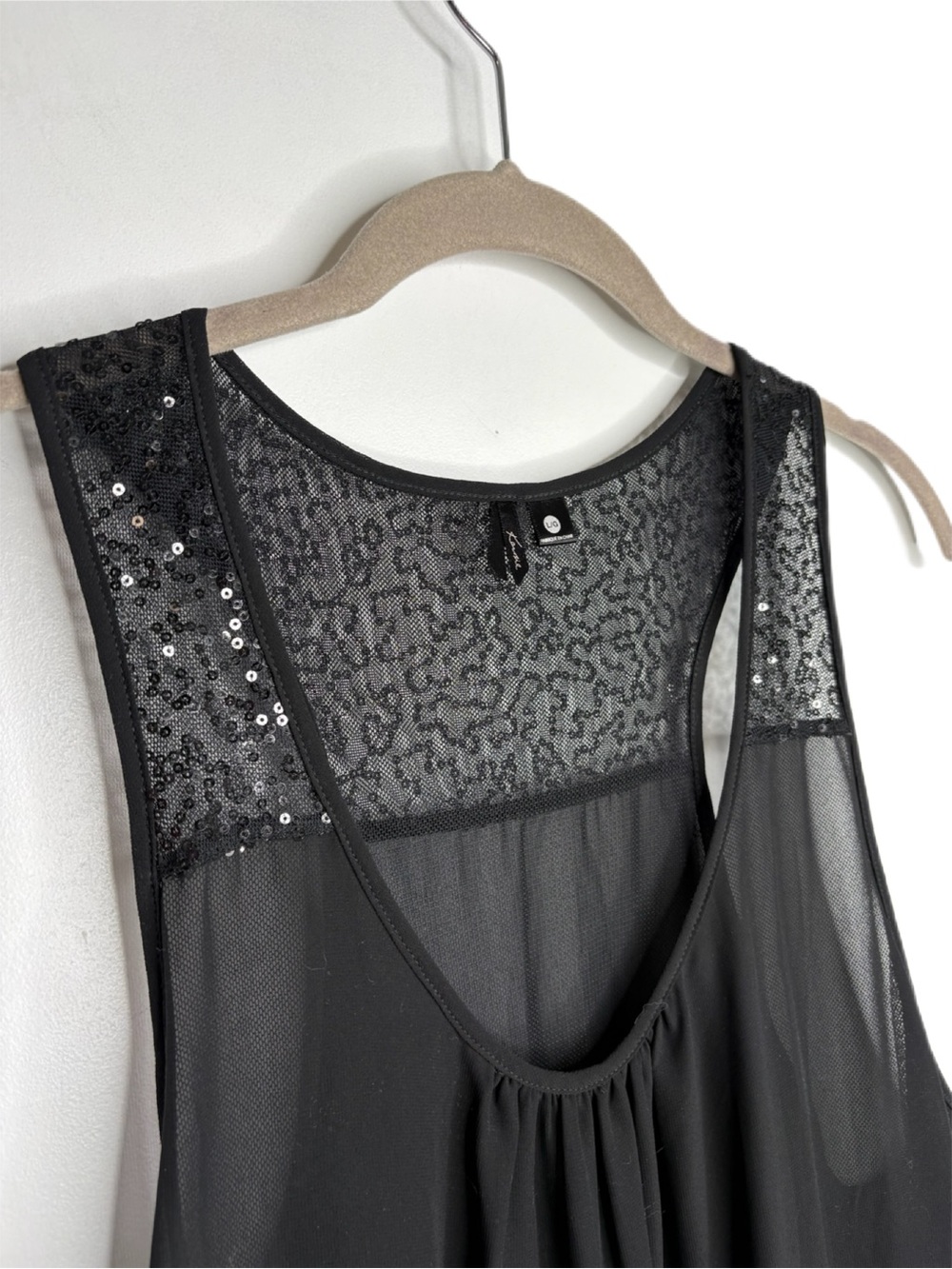 Sequins, Ruffle & Lace Sleeveless Shift - Picture 2 of 10